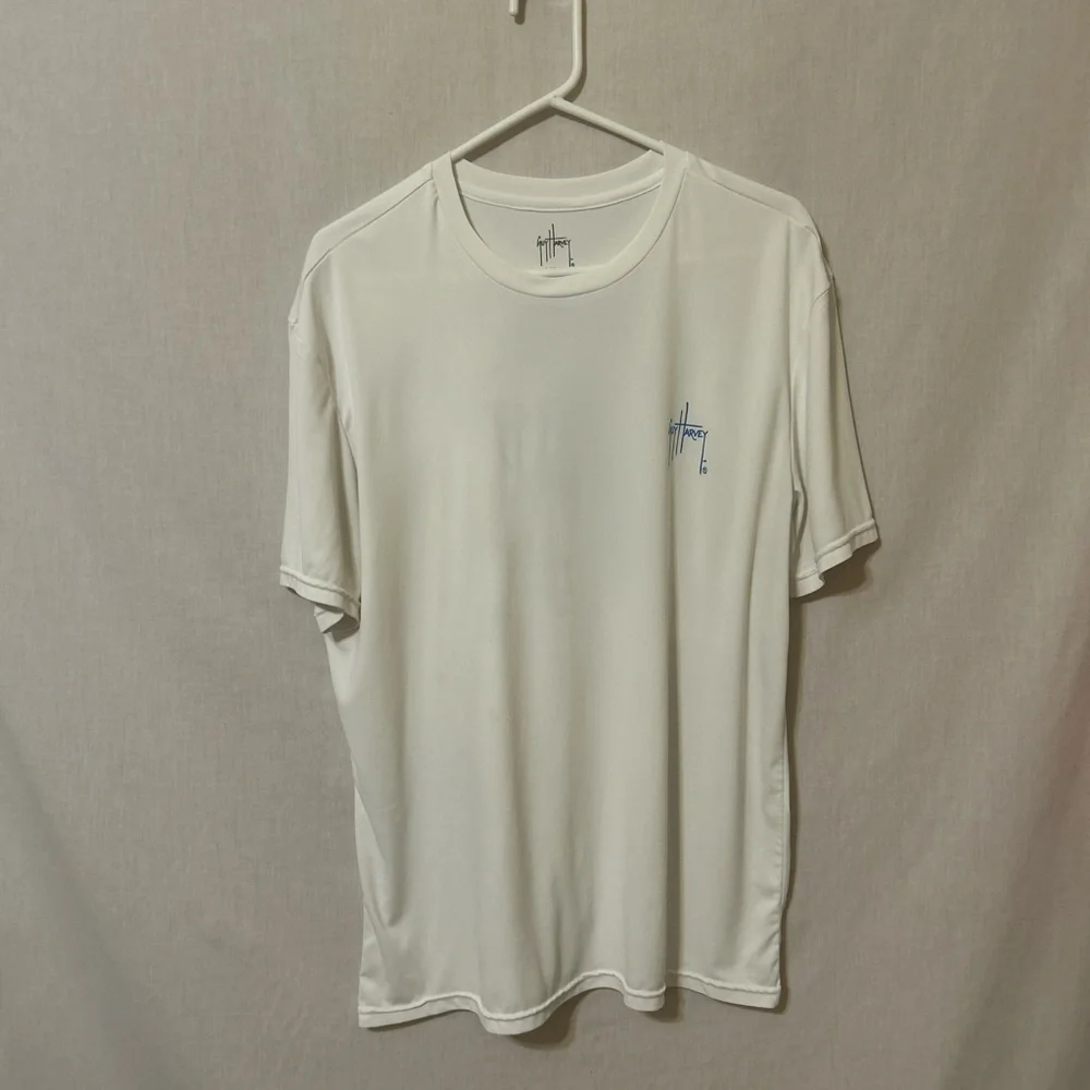 Guy Harvey White Tee with Blue Marlin Design - Picture 3 of 5